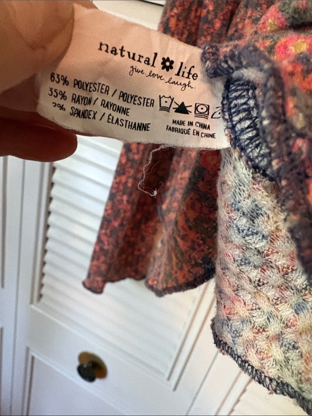 Natural Life Reagan Thermal Henley Long Sleeve Shirt Purple & Coral-Pink Size L - Picture 6 of 7